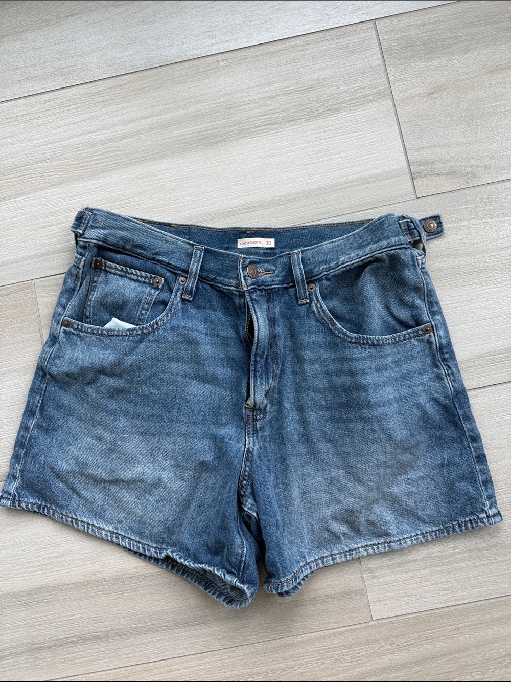 Classic High-Rise Blue Denim Jean Shorts